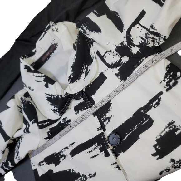 Anthropologie Azel Hazel Black White Swing Blazer Jacket Sz M - Picture 4 of 6